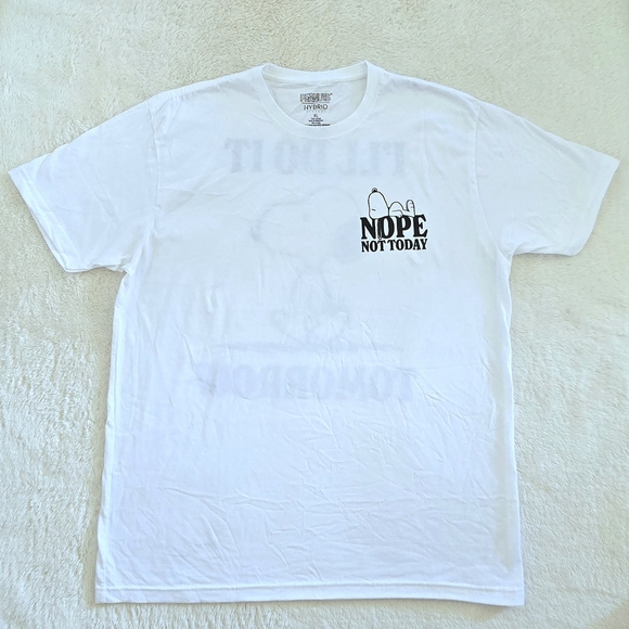 Peanuts🥜 X Hybrid Apparel Snoopy🐕 "Nope Not Today"🙅‍♂️ Graphic Tee👕 - NWOT - Picture 10 of 15